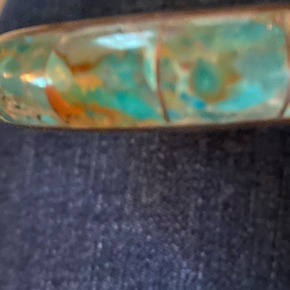 Vintage DTR Jay King Turquoise Copper Bangle Bracelet- stunning!!2-1/2 inside - Picture 8 of 10